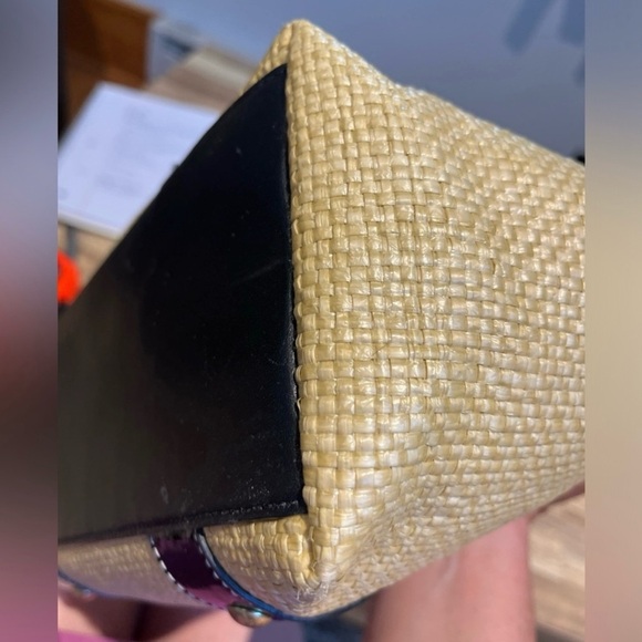 Coach EUC Princess Street Raffia and Patent Leather Legacy Tote Bag - Picture 10 of 15